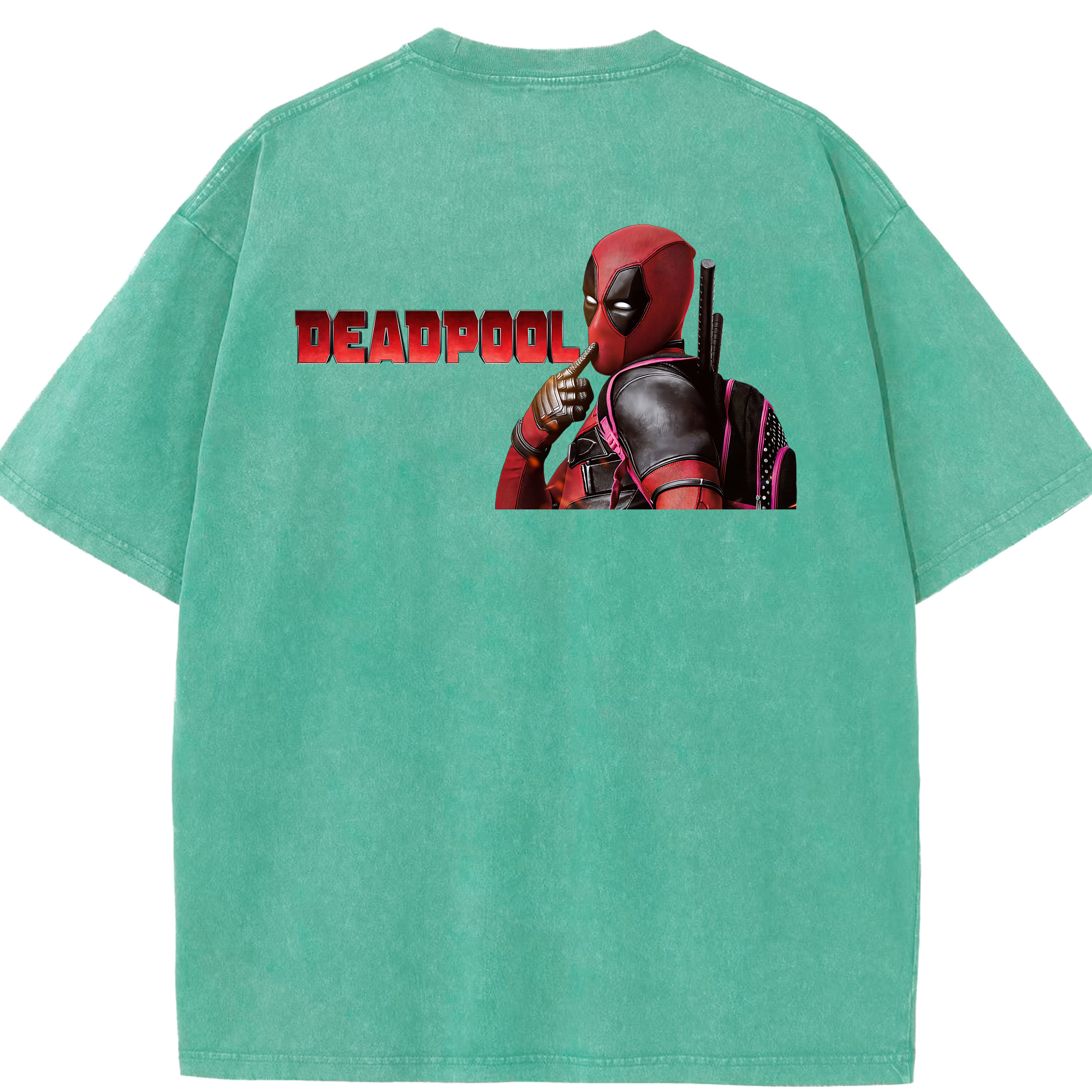 （画像用） Deadpool デッドプール 綿100% ヴィンテージ風 半袖Tシャツ（背面プリント）